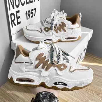 Men s Sneakers Spring Autumn Comfortable Lace Up Anti Slip Wear-resistant Platform Skateboard Shoes Outdoor Sports Shoes 39