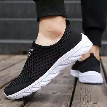 Men s Sneakers Summer Fashion Mesh Hiking Shoes with Breathable Outdoors Lightweight Hooded Casual Tennis Sneakers Large Size 39