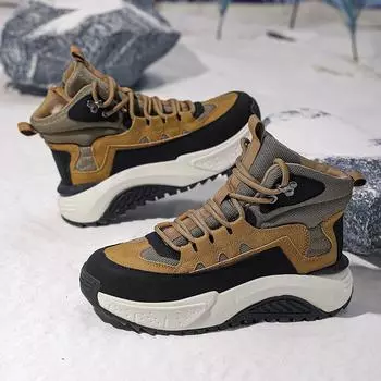 Men s snow boots new winter velvet thickened warm men s shoes new Northeast cotton shoes manufacturer 39 верблюд