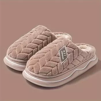Мужские мягкие плюшевые уютные домашние тапочки, легкие нескользящие туфли с пушистой подкладкой для ходьбы в помещении, осенние и зимние домашние тапочки 36-37 розовый