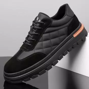 Men s Soft Sole Thick Sole Leather Casual Leather Shoes Velvet Thickened Soft Sole British Fashion Shoes Men s Shoes Shoes 38-44 38