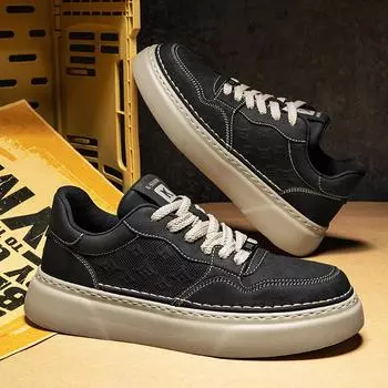 Men s solid color low-top lace-up board shoes autumn new microfiber leather surface cold sticky high-quality sports and leisure men s shoes 39