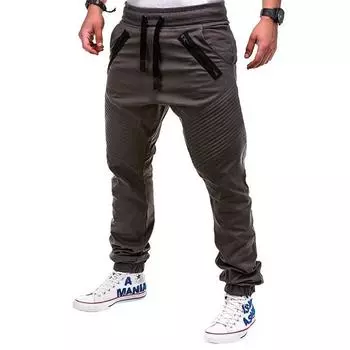 Men s Sport Joggers Trousers Jogging Fitness Pant Casual Fold Pant Sweatpants L хаки