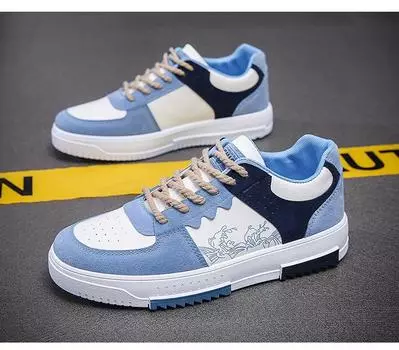 Men s Sports and Casual Shoes White Breathable Thick Sole Spring New Fashion Trend with Mesh Lining 44 светло-синий