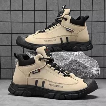 Men s sports boots four season new soft soled anti-slip outdoor boots casual trend tooling boots youth safety protection boots 39