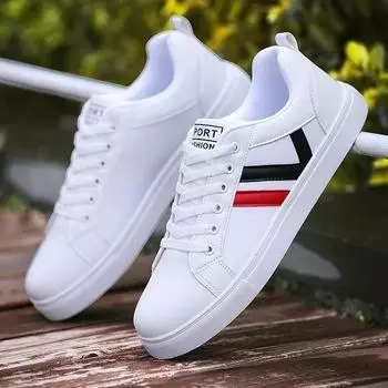 Men s Sports Shoes New Fashion Casual Sneakers Breathable Lightweight Flat Lace-up White Walking Footwear Man Zapatillas Hombre 39