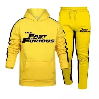 Men s Sports Suit, Casual Hoodie, Sports Daily Street Clothing, Printed Youthful Vitality Pants Set S