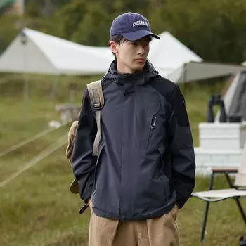 Мужская куртка с капюшоном для походов на весну и осень, ветрозащитная куртка для рыбалки и охоты, повседневная куртка для кемпинга 6XL