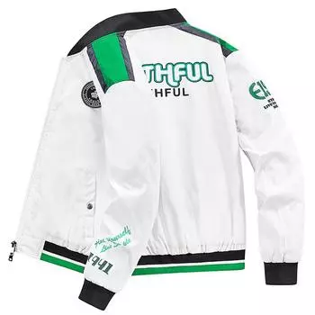 Мужская весенне-осенняя новая летная куртка с лацканами, свободная молодежная мода, повседневный мужской топ с воротником-стойкой M