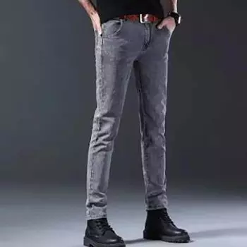 Men s Spring and Autumn Plus Size Thin Section Elastic Slim Small Feet Versatile Casual Trousers 36