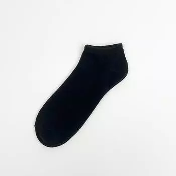 Men s Spring and Autumn Thin Pure Color Cotton Classic Loose Socks 1 pair чёрный