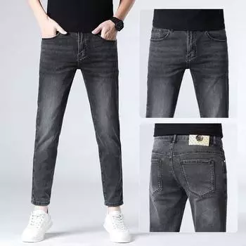Men s Spring and Summer Slim Feet Elastic and Versatile Casual 9-point Pants 28