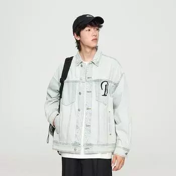 Мужская весенняя свободная американская куртка Tooling, одежда High Street, винтажная стираная модная джинсовая куртка M