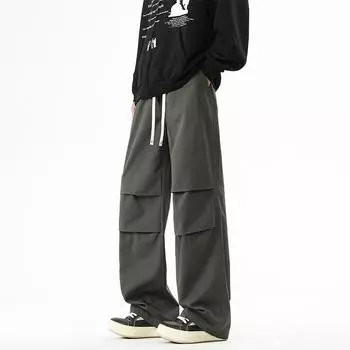 Men s Straight Loose Spring and Autumn Summer New American Casual Trousers Men s High Street Wide-leg Work Pants M