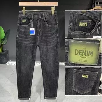 Men s Stretch Jeans, Men s Retro Ground White Washed Casual Pants, Men s Spring Fleece Regular Men s Pants 28