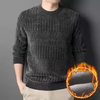 Men s Striped Knitted Pullover, Casual Long Sleeve Turtle Neck Sweater for Fall Winter M зелёный