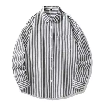 Men s Striped Shirt Men s Long Sleeve Autumn Trend Loose Casual Men s Shirt M