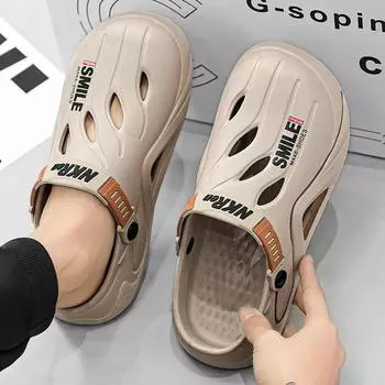 Men s Summer Beach Sandals Unisex Casual Garden Clogs Outdoor Wide Toe Cross Sandals for Ladies Non Slip House Shower Slippers 39-40 чёрный