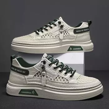 Men s summer breathable mesh shoes 2024 new one-pedal hollow mesh thin mesh sports and leisure board shoes 39