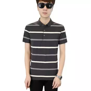 Men s Summer Casual Half-sleeve T-shirt Men s Lapel Polo Shirt Short Sleeve T-shirt L
