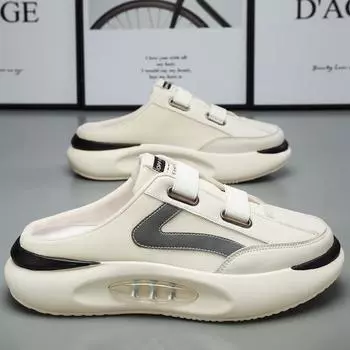 Men s Summer Fashion Slippers Outdoor versatile height increasing shoes Thick bottom beach toe slipper Casual Male half slippers 39