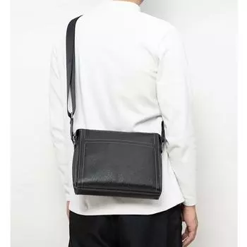 Мужская летняя сумка через плечо из натуральной кожи, простая модная сумка через плечо из коровьей кожи первого слоя, повседневная сумка для шитья в машине чёрный