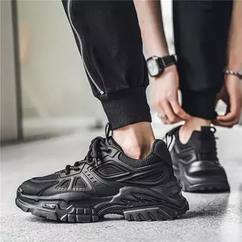 Men s summer new breathable dad shoes teen mesh trendy shoes student casual fashion non-slip running shoes 39 хаки