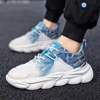 Men s Summer New Breathable White Shoes, Height Increasing Sports and Casual Dad Shoes 40 чёрный