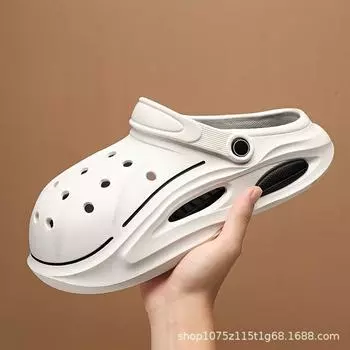 Men s summer new cool slippers non-slip, wear-resistant and deodorant thick-soled hole shoes wear casual fashion trend cool slippers 40-41 белый