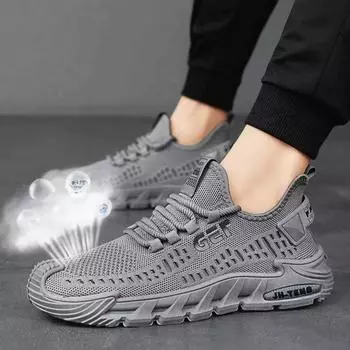 Men s Summer New Mesh Breathable Men s Casual Shoes Trend Versatile Hollow Single Shoes Solid Color One Foot Shoes 39