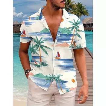 Men s summer novel 3D printed shirt, comfortable and casual style S