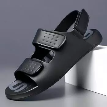 Men s Summer Open Toe Sandals Sports Casual Beach Comfortable Brand Sandal or Men Wear-resistant Outdoor Soft Sole Men s Shoes 38 чёрный