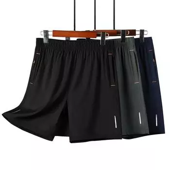 Men s Summer Quick-Dry Sports Shorts: Breathable, Loose-Fit, Versatile Running Pants L чёрный
