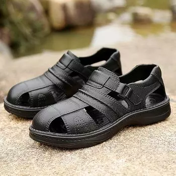 Мужские летние сандалии Роскошные мокасины из ПВХ для мужчин, тенденции 2024 года, удобная пляжная обувь Aqua Water, повседневная модная обувь для активного отдыха 40 чёрный