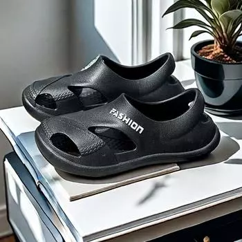 Men s Summer Sandals Luxury Barefoot PVC Loafers For Men 2024 Comfortable Soft Beach Aqua Water Casual Outdoor Shoes Footwear 39-40 (24.5cm) хаки