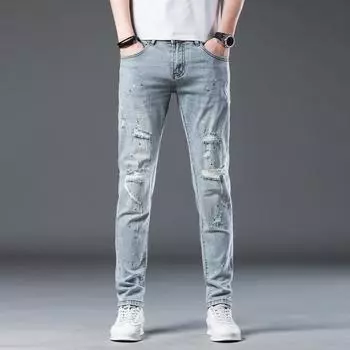 Men s Summer Slim Feet Elastic Casual Trousers Men 28