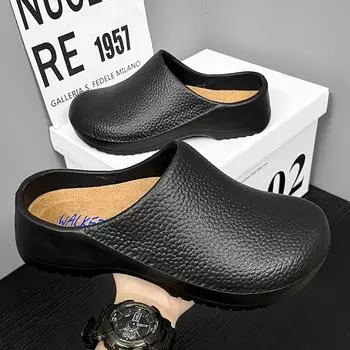 Men s Summer Slippers Non-slip Oil-resistant Chef Shoes Kitchen Shoes For Men Nurse Work Shoe Casual EVA Lightweight Soft Clogs 36-37