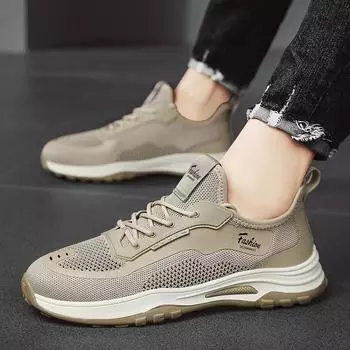 Men s summer sneakers 2025 new breathable mesh trendy shoes outdoor running casual thin men s shoes Shoes 39 чёрный