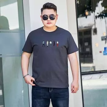 Мужская летняя футболка Мужская свободная и повседневная удобная футболка из чистого хлопка с короткими рукавами, дышащая и эластичная футболка с круглым вырезом, большие размеры M