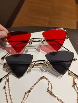 Men s Sunglasses Fashion Women s Glasses Universal Punk Triangle Sunglasses. чёрный