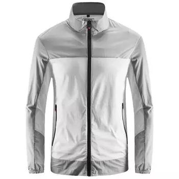 Men s Sunscreen Jackets Ultra Thin Breathable Summer Ice Silk Coat Quick Dry Windbreaker Coat Stand Collar Stretch Sports Jacket S белый