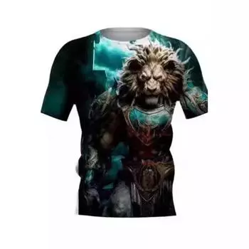 Men s T-shirt 3D Tiger Print Summer Casual Men s Animal Pattern T-shirt S