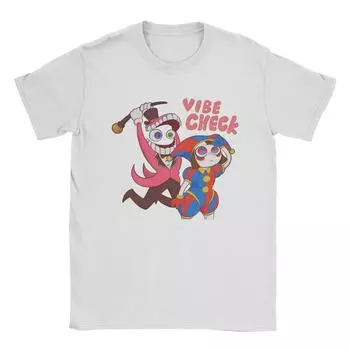 Men s T-Shirt Cain Vibe Check Funny Pure Cotton Tee Shirt The Amazing Digital Circus T Shirt Crewneck Tops New Arrival S чёрный