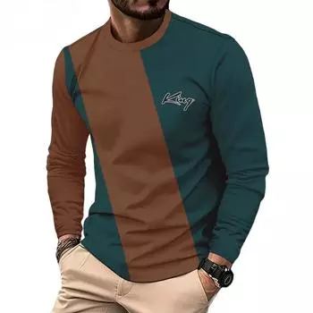 Men s T-Shirt Fashion Striped 3D Print Long Sleeve T Shirt Man Autumn Casual Vintage O-Neck Sports Top Versatile Men s Tshirt S