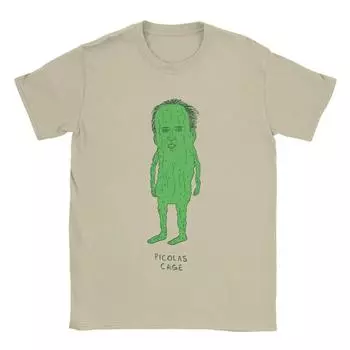 Men s T-Shirt Picolas Cage Nicolas Cage Funny Cotton Tees Short Sleeve T Shirts Crewneck Tops 6XL S чёрный