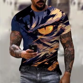 Men s T-Shirts Animal Tiger Pattern 3D Print Tops Tees Summer Lion Women Streetwear Fashion Oversized T Shirt Men Clothing S