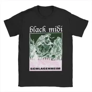 Men s T-Shirts Black Midi Schlagenheim Novelty 100% Cotton Tees Short Sleeve T Shirt Round Neck Tops Gift S чёрный
