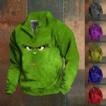 Мужские футболки, мужские футболки-хенли, мужские меховые рубашки с длинным рукавом, рождественские мужские рубашки с длинным рукавом, мужские рубашки с длинным рукавом зеленого цвета S