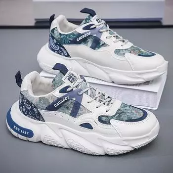 Men s Tennis Shoes 2025 Casual Sneakers Trendy Men Breathable Wear-resistant Platform Running Shoes New Zapatillas Hombre Tnis 39 бежевый