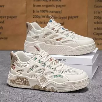 Men s thick-soled casual shoes spring new mesh breathable non-slip soft-soled outdoor walking shoes fashion youth Joker sneakers 39